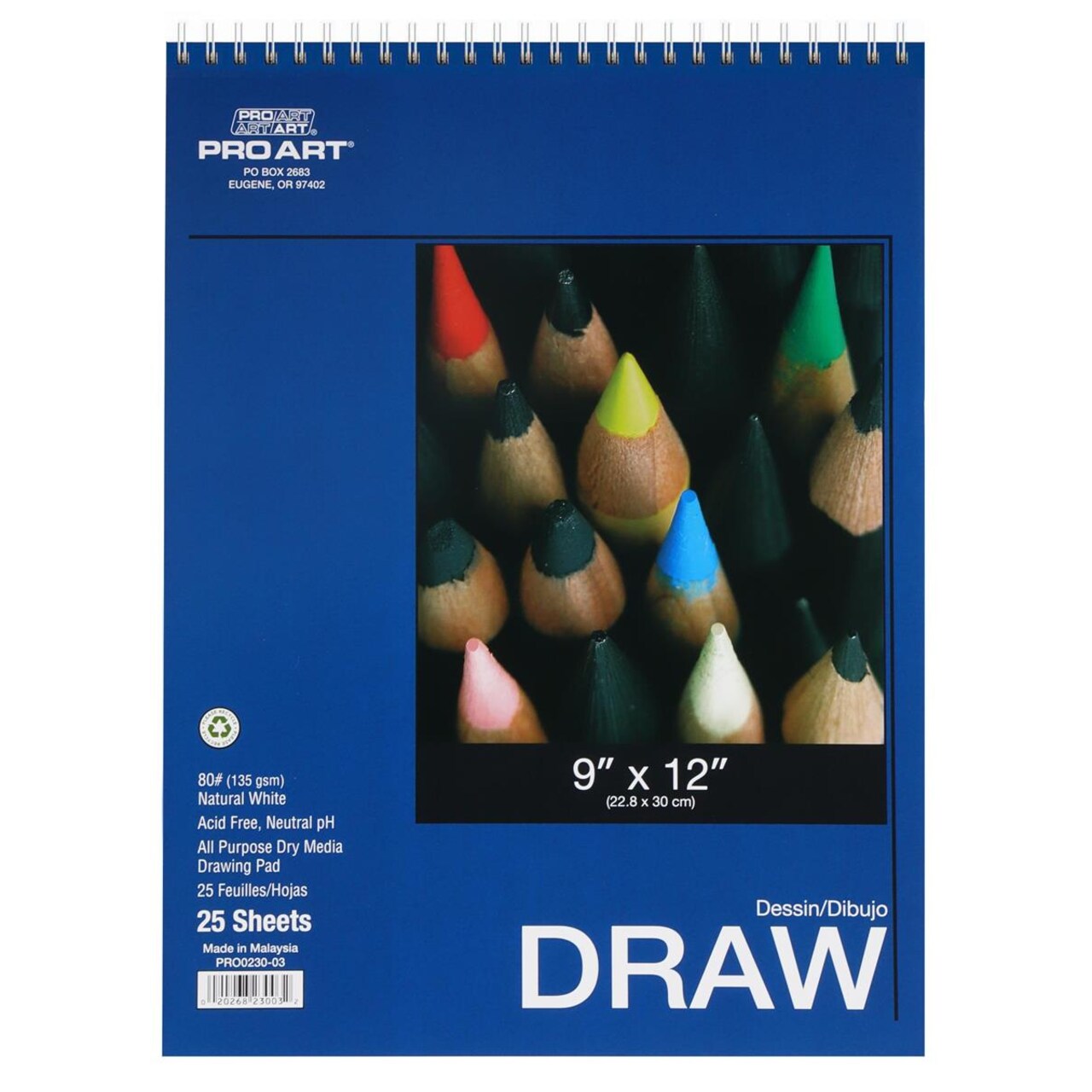 Pro Art Drawing Paper Pad 9"x12" 25 sheets, 80lb, Wire, Sketch Book, Sketchbook, Drawing Pad, Sketch Pad, Drawing Paper, Art Book, Drawing Book, Art Paper, Sketchbook for Drawing